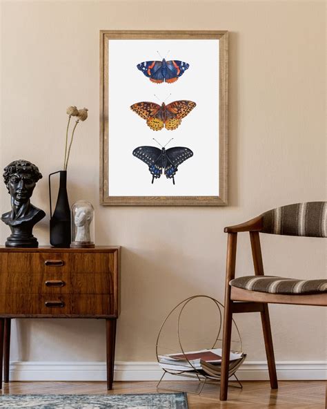 Butterfly Collage Wall Art Print Botanical Vintage Style - Etsy