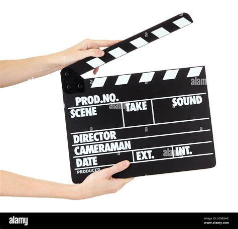 Movie production clapper board isolated on white Stock Photo - Alamy