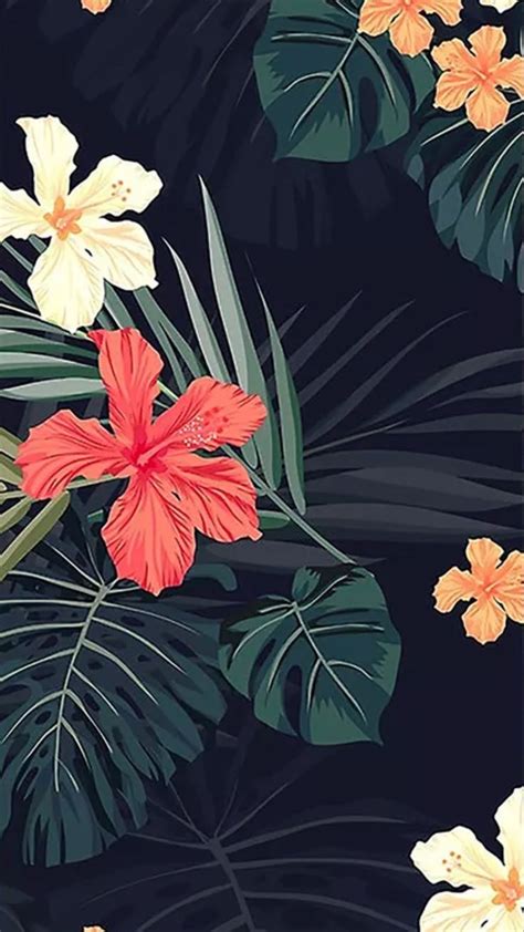 Tropical summer flower floral | Wallpaper iphone summer, Flowery wallpaper, Flower iphone wallpaper