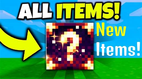 New Cosmic Lucky Block Items Showcase Bedwars Roblox Youtube