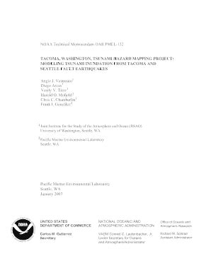 Fillable Online Pmel Noaa NOAA Technical Memorandum OAR PMEL 132 Fax