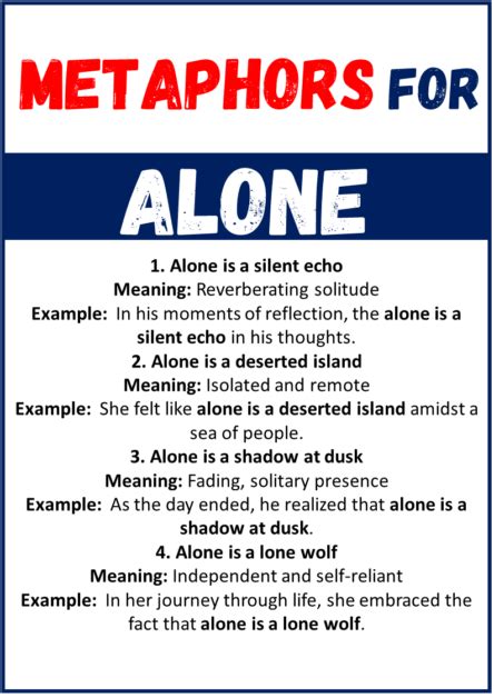 20 Best Metaphors For Alone With Meanings Examples EngDic