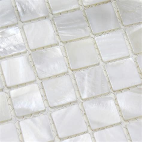 Shell Tiles 100 White Seashell Mosaic Mother Of Pearl Tiles Kitchen