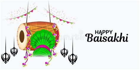 Happy Baisakhi Punjabi Festival Celebration. Stock Illustration - Illustration of banner ...