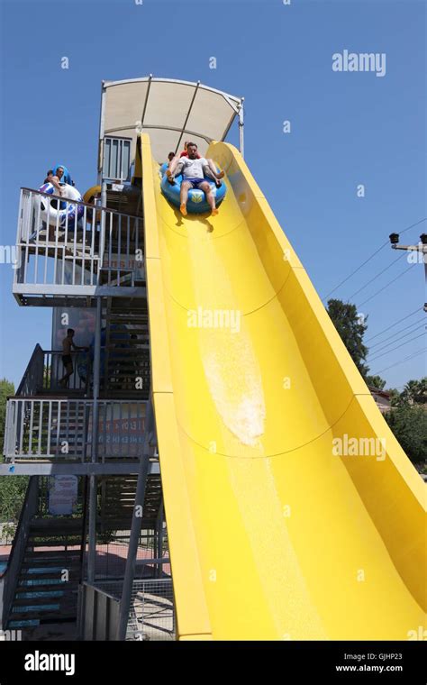 Woman On Water Slide Aqua Hi Res Stock Photography And Images Alamy