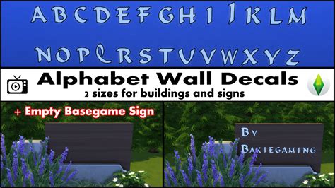 My Sims 4 Blog Alphabet Wall Decals Empty Basegame Sign By Bakie