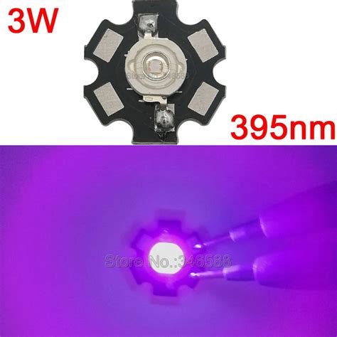 3W UV Ultra Violet High Power LED Bead Emitter 395nm 405nm With 20mm