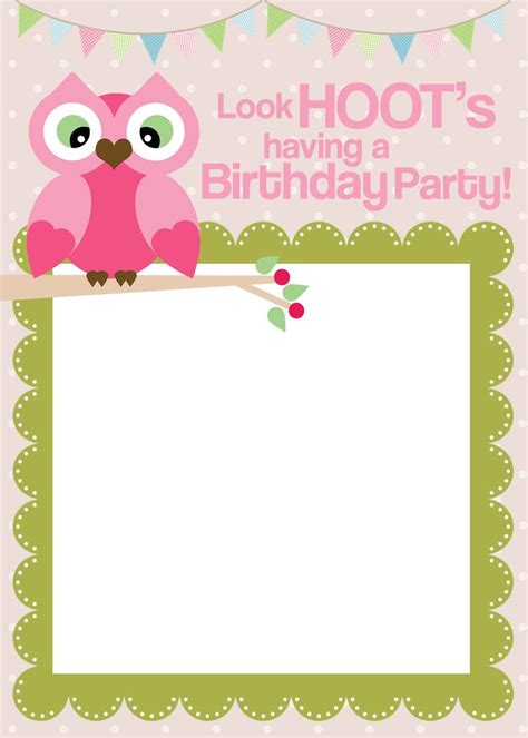 Owl Themed Birthday Party Invites Free Prints Howtonestforless