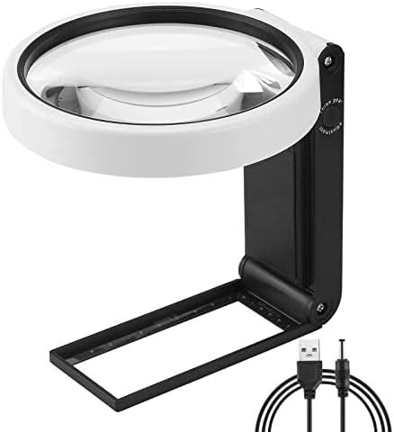 Xnourney Lupa Grande De 4 35 En 10 X 30 X Con Luz Y Soporte Lupa LED