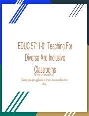 Written Assignment Unit 2 Pdf EDUC 5711 01 Teaching For Diverse And