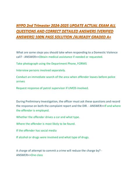 2 trimester exam NYPD 2024 new version update | Exams Public Health