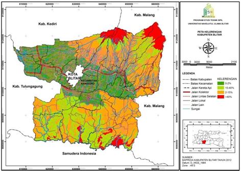 Gambar 1. Peta Kelerengan Kabupaten Blitar (Sumber : Bappeda Kab ...