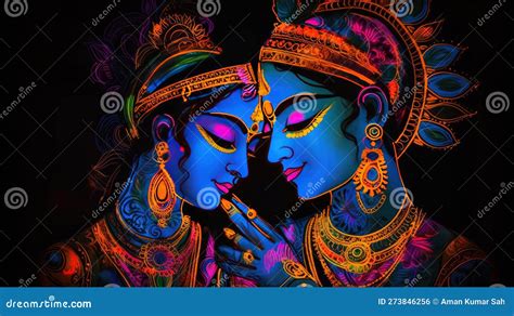 Lord Radha Krishna Are Known For Their Divine Love And Devotion Towards Each Other Stock