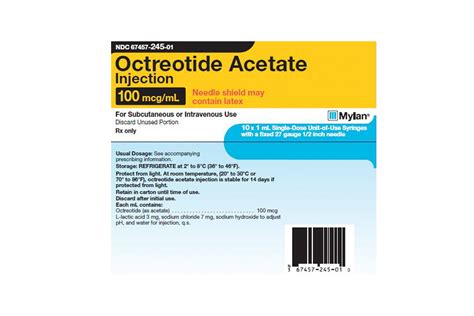 Octreotide Acetate Injection 1 mL (100 mcg/mL) 10 Single Dose Syringes (27g, 1/2 inch Needle ...