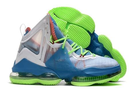 Nike LeBron 19 Dutch Blue Pomegranate Lime Glow White For Sale Hoop