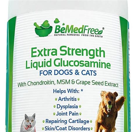 BeMedFree.com Extra Strength Liquid Glucosamine - Hip And Joint Pain Relief Supplement For Dogs