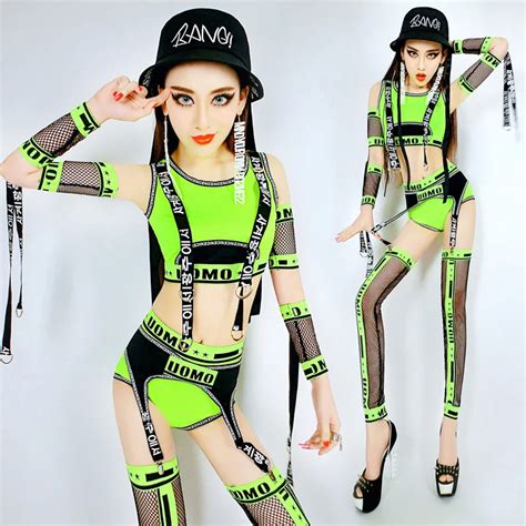 Bar Ds Clothes Sexy Nightclubs Dj Female Singer Jazz Dance Costume Hip Hop Fluorescent Mesh Suit