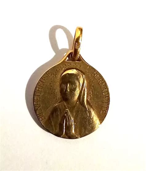 Ancienne M Daille Religieuse En Plaqu Or Fix Bernadette De Lourdes