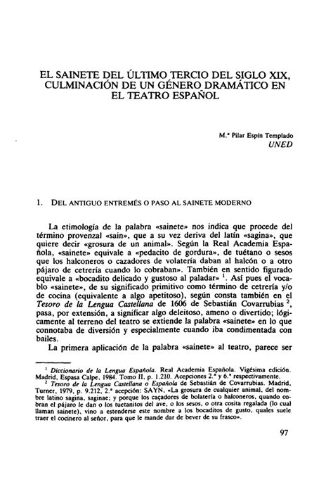 PDF El sainete del último tercio del siglo XIX culminación de un