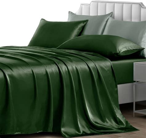 Nsgz 4 Pieces Satin Sheets Queen Silky Satin Sheet Sets