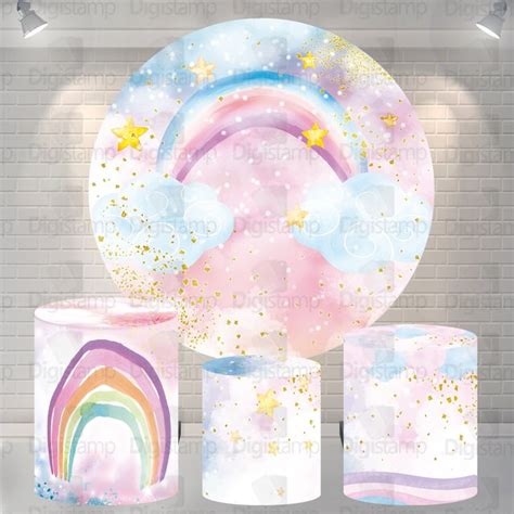 Kit Painel Trio De Cilindros Sublimados Arco Iris Kit