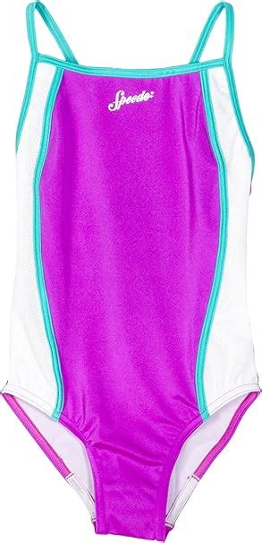 Speedo Big Girls Mesh Splice One Piece Swimsuit Fashion