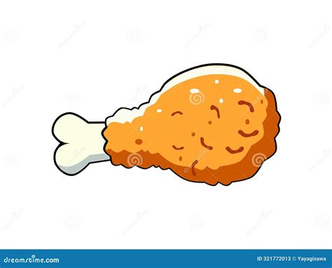 Vector Illustration Of Fried Chicken Thighs In Flat And Minimalist