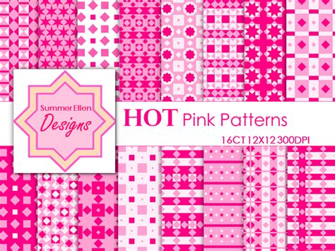 Hot Pink Digital Paper Seamless Graphic By SummerEllenDesigns Creative Fabrica