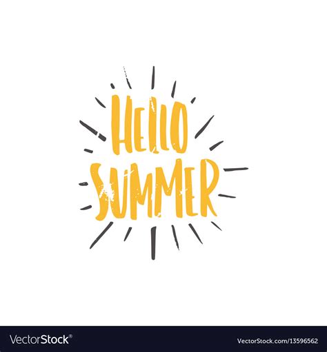 Hello Summer Lettering Royalty Free Vector Image