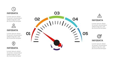 Premium Vector Speedometer Infographic With 5 Elements Template For