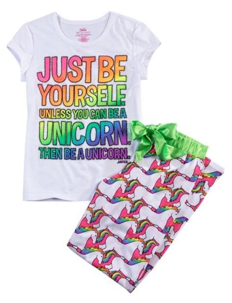 Unicorn 2 Piece Pajama Set Girls Pajamas And Robes Pjs Bras And Panties