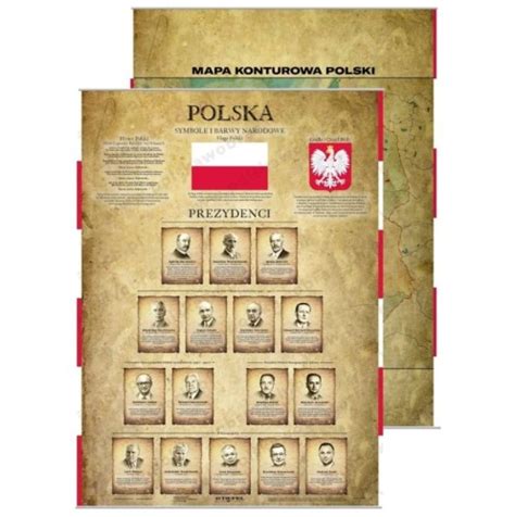 Polska Symbole Narodowe Prezydenci Plansza Dydaktyczna 140 X 100