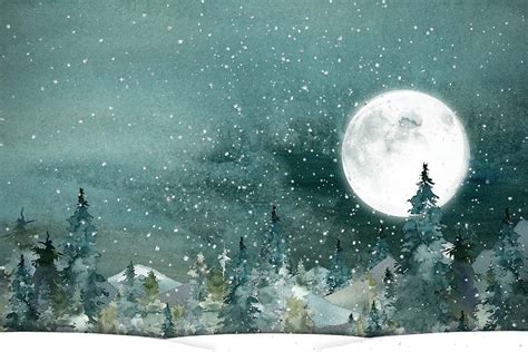 Bright Winter Moon - Backdrops Canada