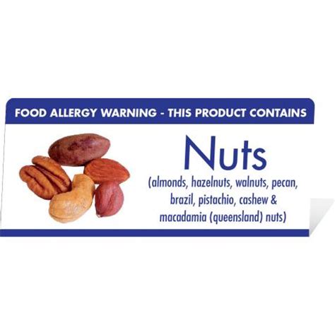 Nuts Allergy Warning - Table Sign - Avica