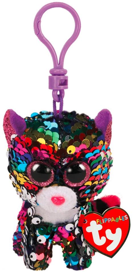 Porte clés en peluche Ty Beanie Boo s Clip Flippables Dot le léopard