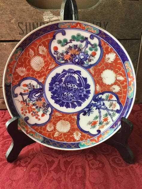 Japanese Arita Imari Porcelain Handpainted Plate Signed Etsy Hand