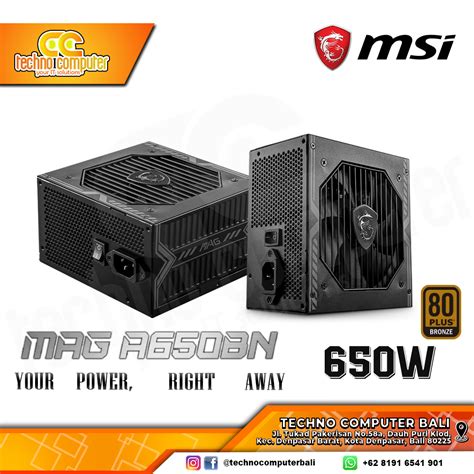 MSI MAG A650BN 650W 80 Bronze Non Modular