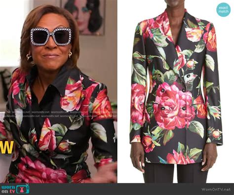 Wornontv Robins Black Floral Blazer On Good Morning America Robin Roberts Clothes And