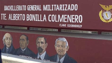 Mural De Escuela Militar De Mexicali Colocó A Amlo Junto A Juárez