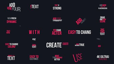 Kinetic Typography 4K Package | Typography Tool Videohive 22463552