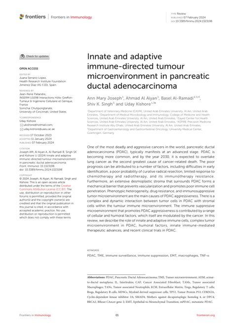 Pdf Innate And Adaptive Immune Directed Tumor Microenvironment In Pancreatic Ductal Adenocarcinoma