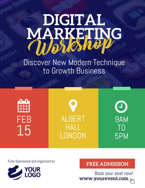 Digital Marketing Seminar Workshop Flyer Template Postermywall