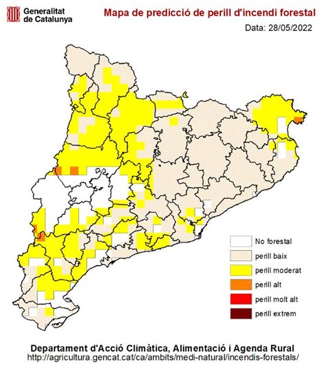 Agents Rurals on Twitter Mapa de predicció de perill d incendi