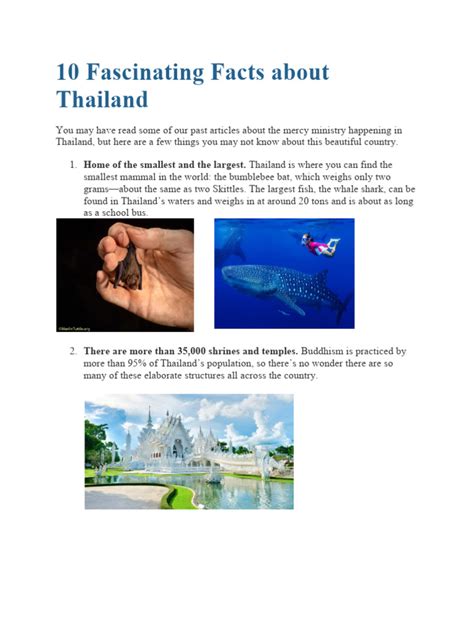 10 Fascinating Facts About Thailand Pdf Thailand