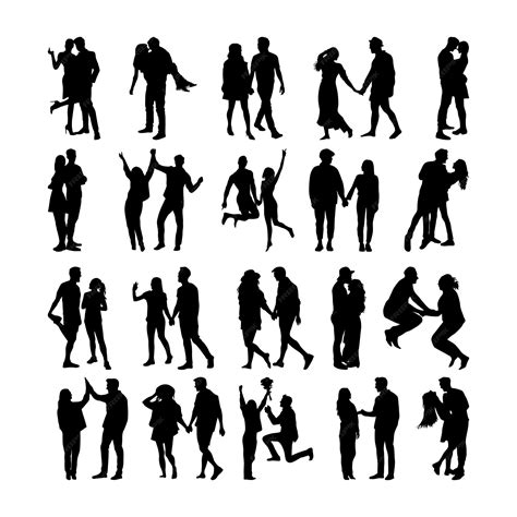 Premium Vector Vector Silhouettes Of A Man And Woman Couple In Love