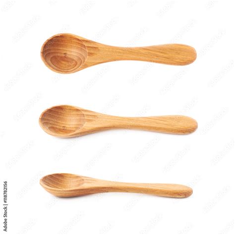 Wooden serving spoon isolated Stock Photo | Adobe Stock