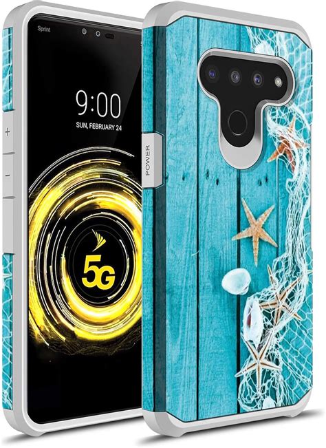 Amazon Lg G Thinq Case Rosebono Slim Hybrid Dual Layer