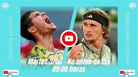 EN VIVO 1 CARLOS ALCARAZ VS 13 ALEXANDER ZVEREV REVANCHA DE LA FINAL