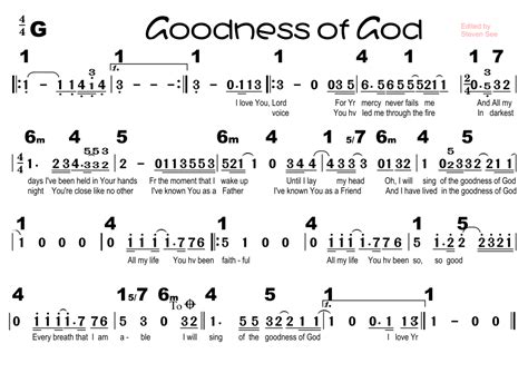 Goodness Of God Arr Don Moen By Don Moen Sheet Music For Lead Sheet