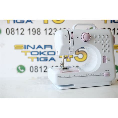 Jual MESIN JAHIT MINI PORTABLE FHSM 505A 505 A 12 POLA JAHITAN